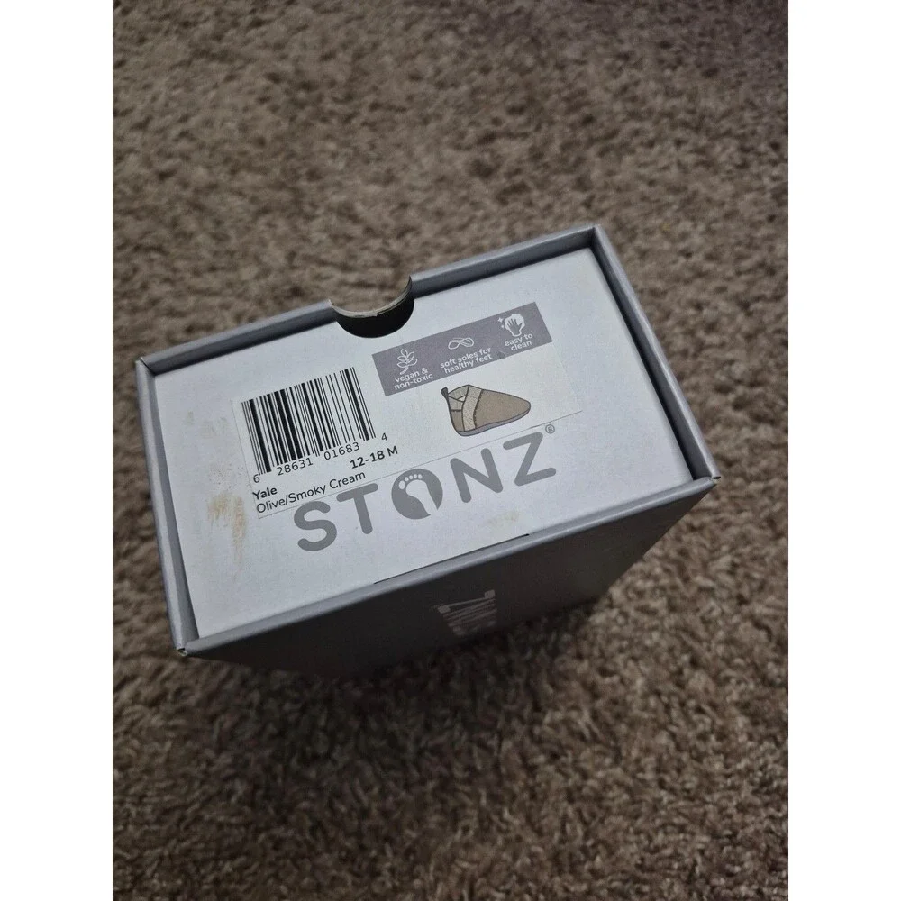 Stonz baby boy leather moccasins size 12-18 months